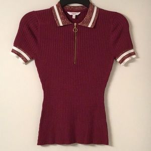 Candie’s Short Sleeved Collared Sweater NWOT